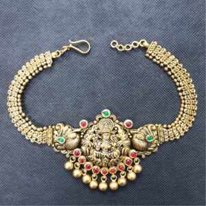 22k gold antique temple necklace set