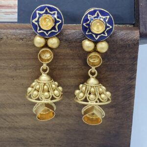 Antique Jadtar Gold Minakari Earring Khokha