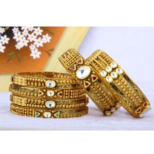 916 Gold Antique Bangles BGG - 0031