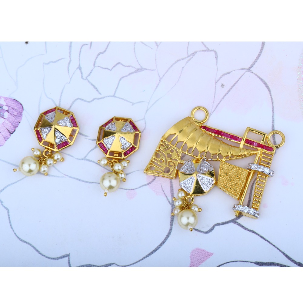 916 Gold Antique Pendant Set MPG - 0170