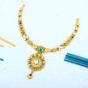916 Gold Antique Necklace Set STG - 0104
