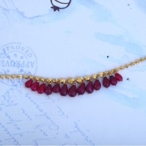 916 Gold Pink Ruby Jewellery Set BRG - 0039