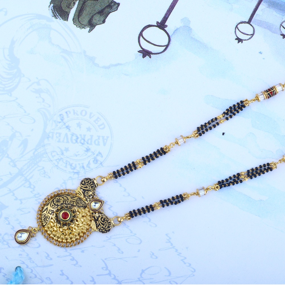22KT Gold Antique Jadtar Mangalsutra MSG - 0319