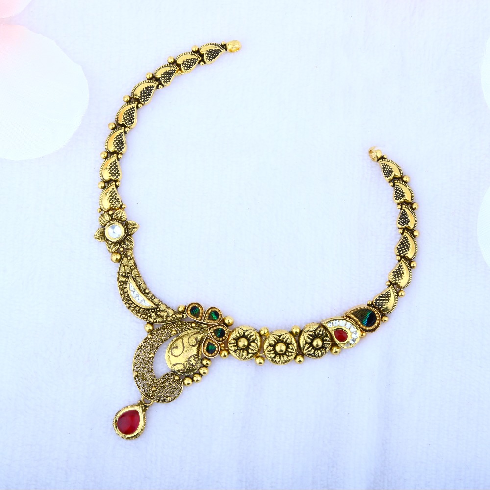 22KT Gold Antique Jadtar Set STG - 0088