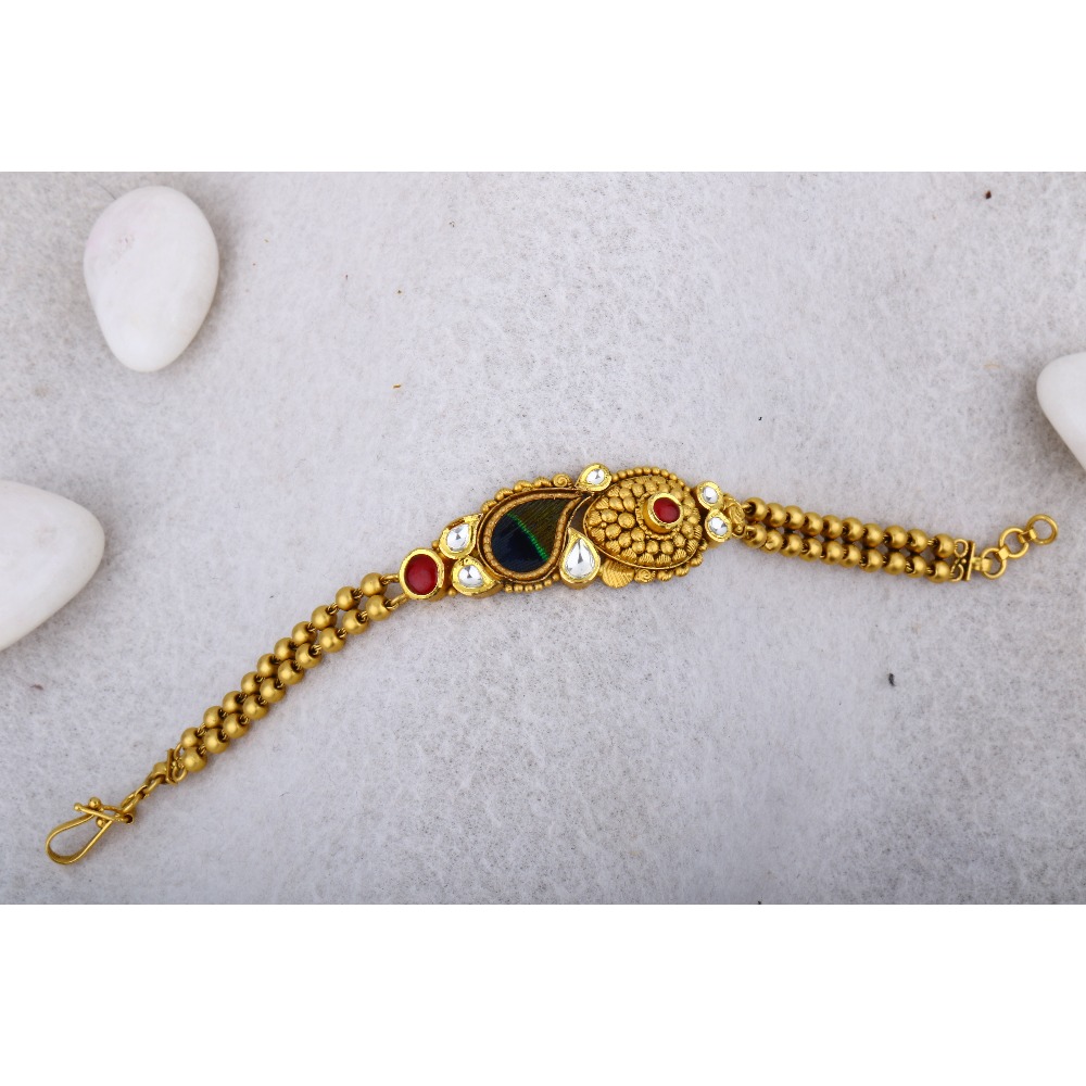 916 Gold Antique Jadtar Hathpan BRG - 0031