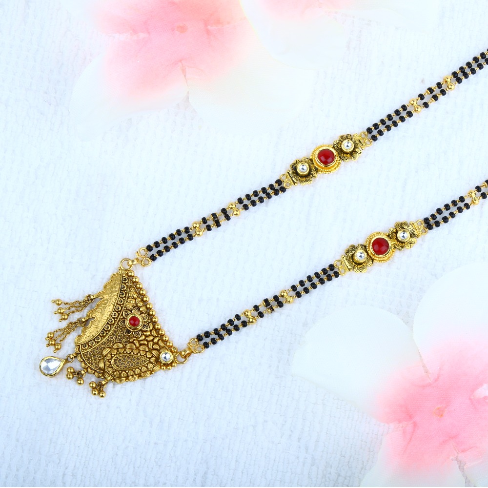 22KT Gold Antique Jadtar Mangalsutra MSG - 0257