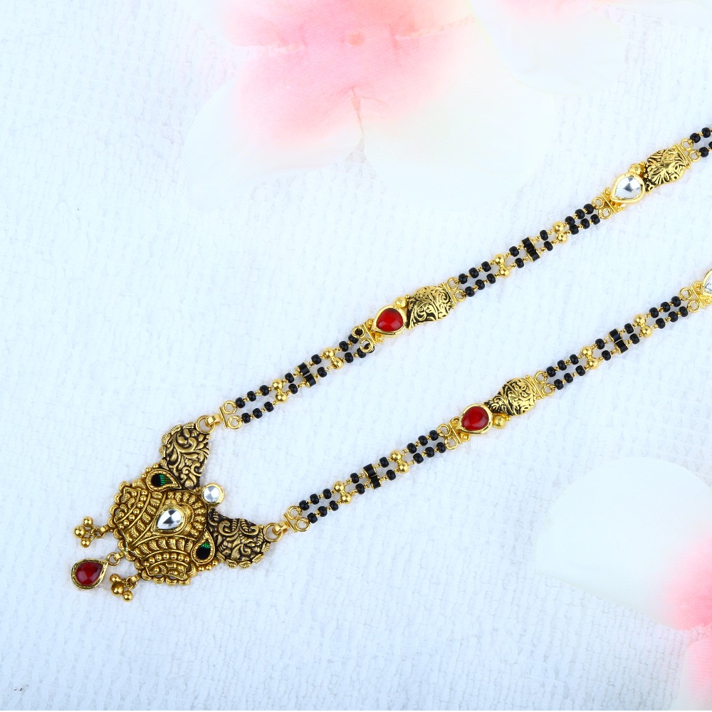 916 Gold Antique Jadtar Mangalsutra MSG - 0254