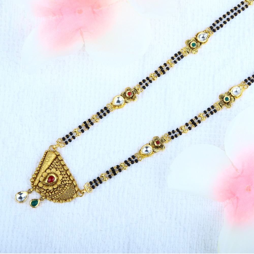 916 Gold Antique Jadtar Mangalsutra MSG - 0256