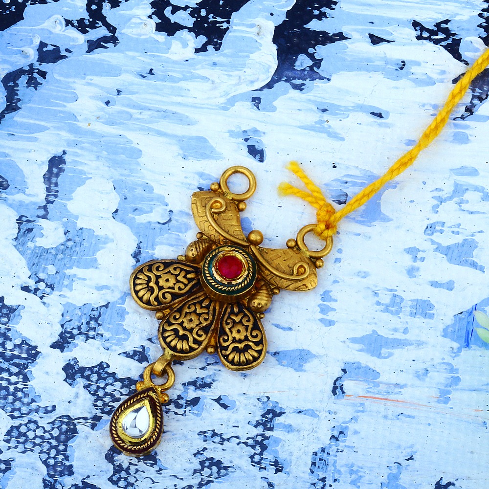 916 Gold Antique Jadtar Pendant JAP-024