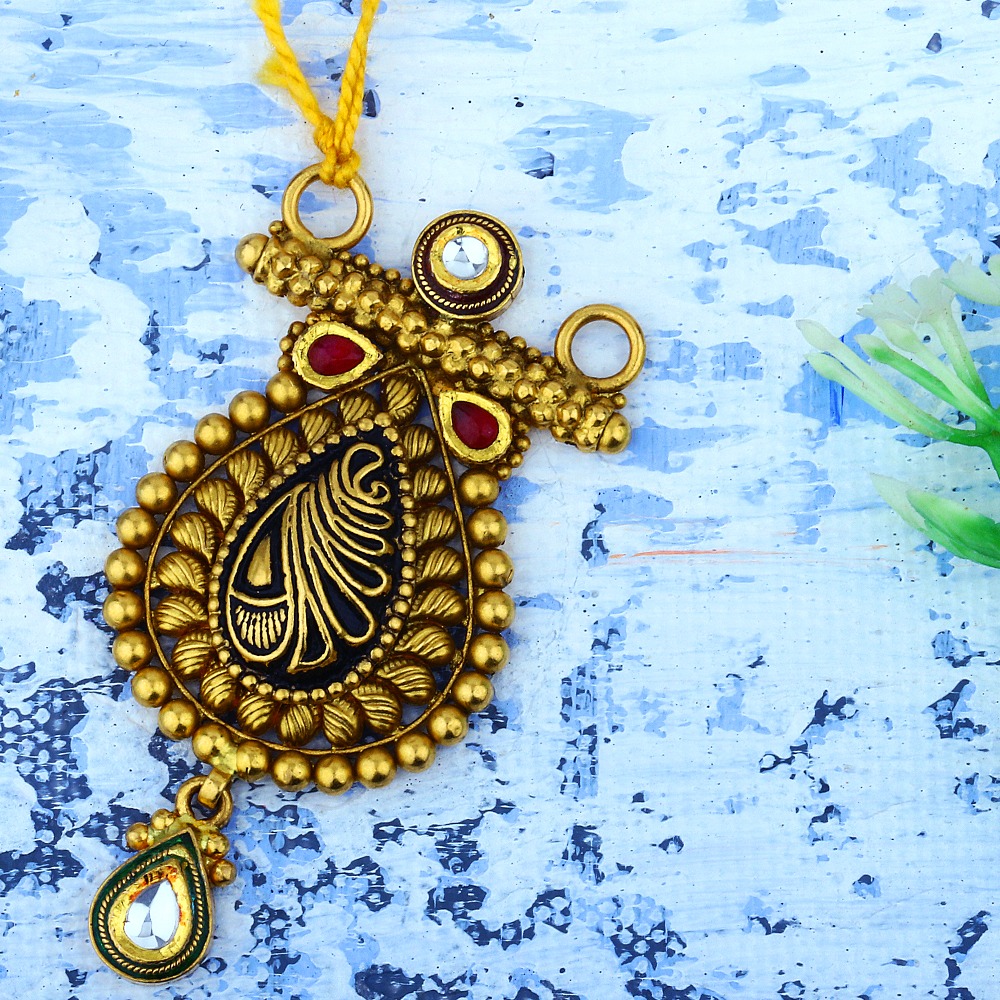 22kt gold antique bridal pendant jap-023
