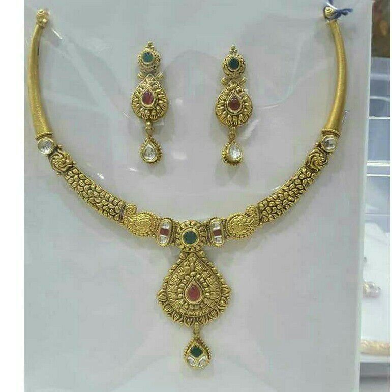 22K / 916 Gold Antique Jadtar Necklace Set