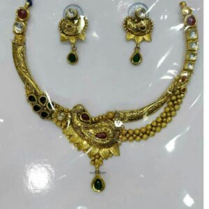 22K/916 Gold Antique Jadtar Necklace Set