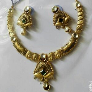 916 Gold Antique Bridal Necklace Set