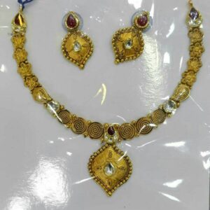 916 Gold Antique Wedding Necklace Set