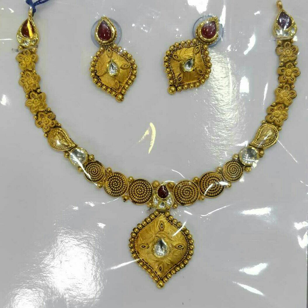 916 Gold Antique Wedding Necklace Set