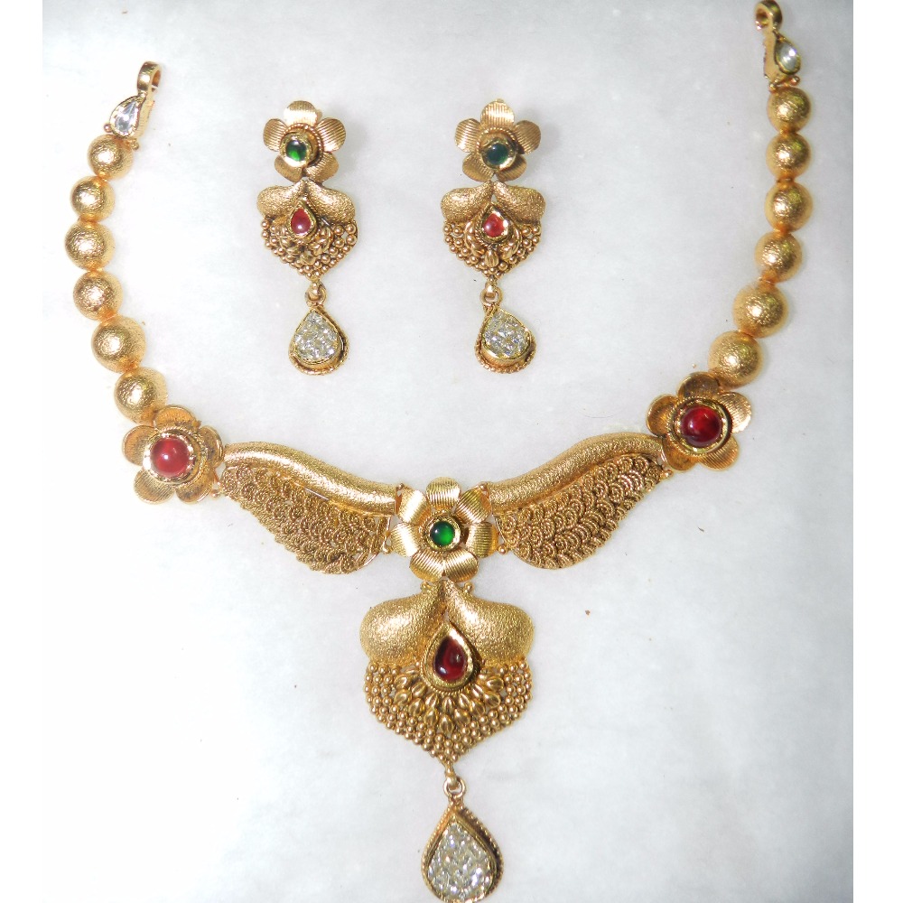 22K Ladies Designer Antique Necklace Set