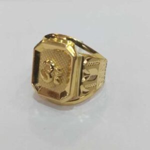 916 22k Om Gold Mens Ring