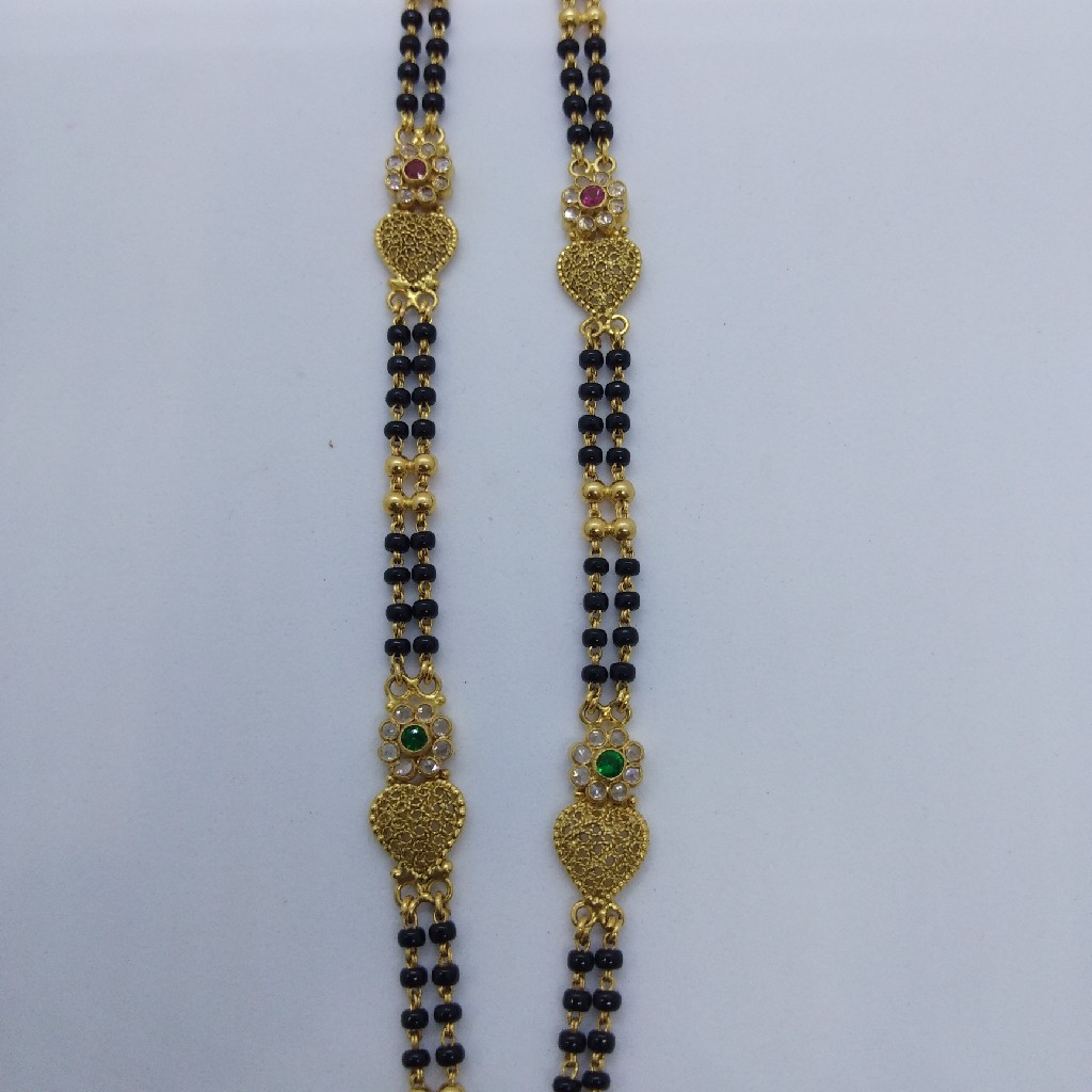 916 GOLD POLKI ANTIQUE MANGALSUTRA TJ-03TJ-037 - Image 2