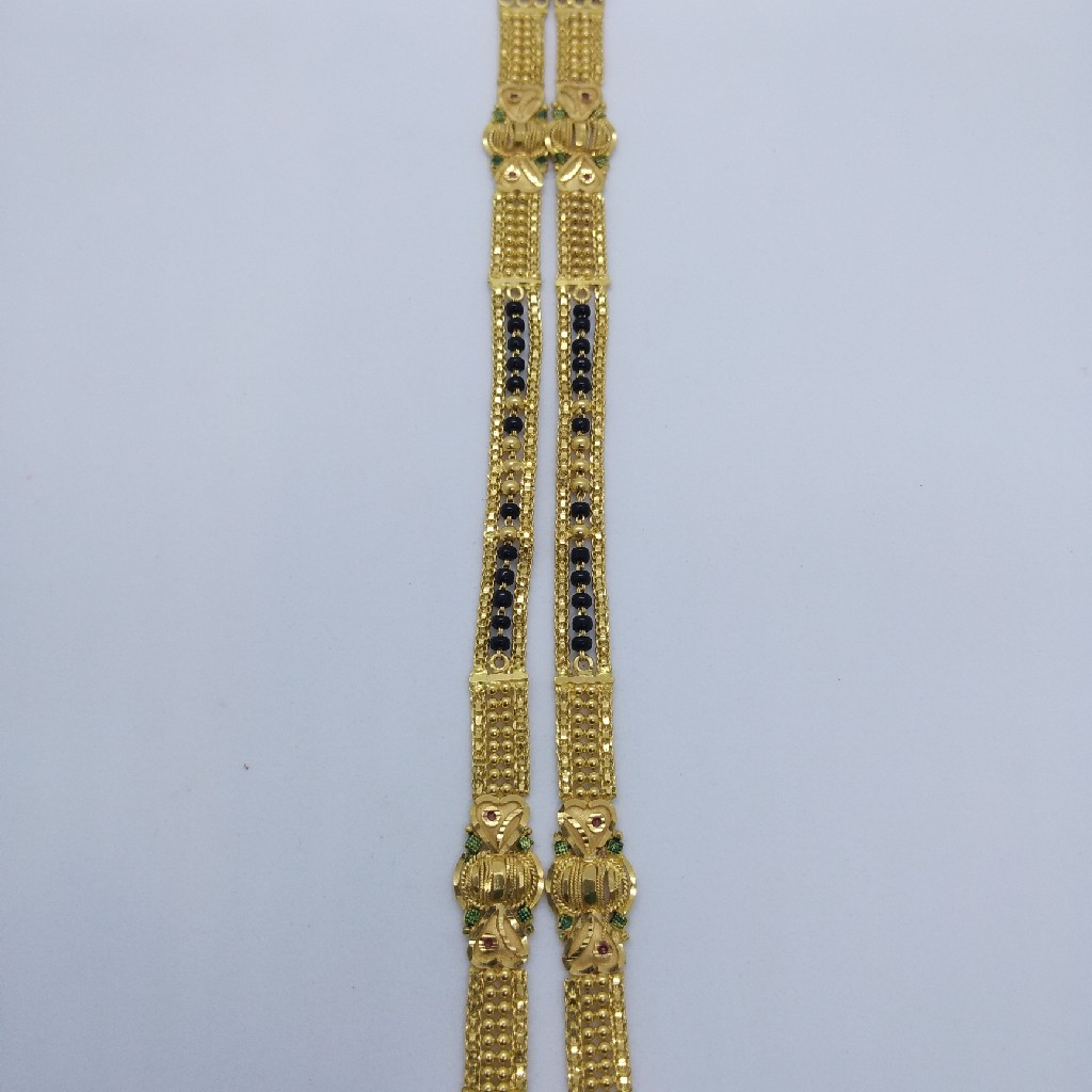 916 GOLD KOLKATI FANCY MANGALSUTRA TJ-035 - Image 3
