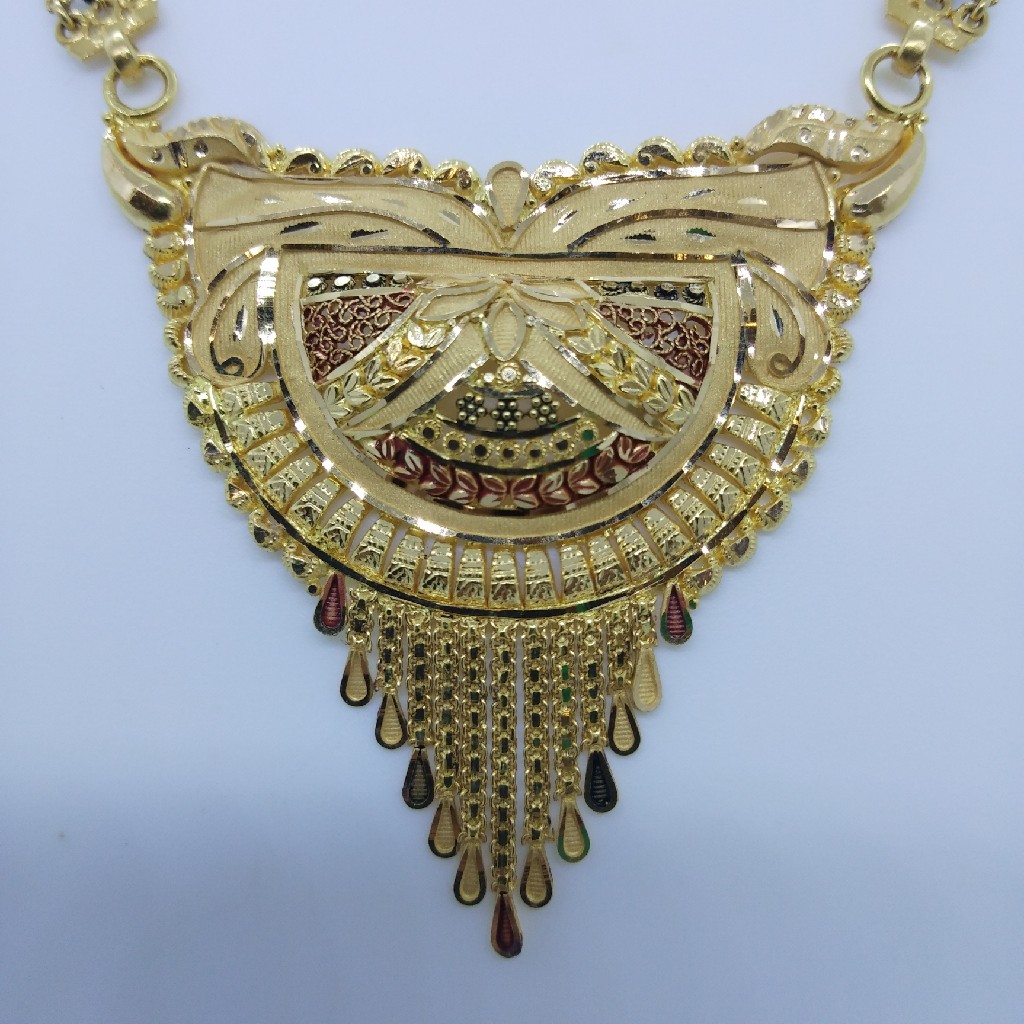 916 GOLD KOLKATI FANCY MANGALSUTRA TJ-035 - Image 2