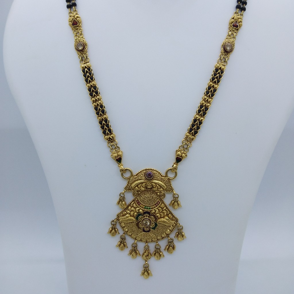 916 gold antique fancy mangalsutra tj-031