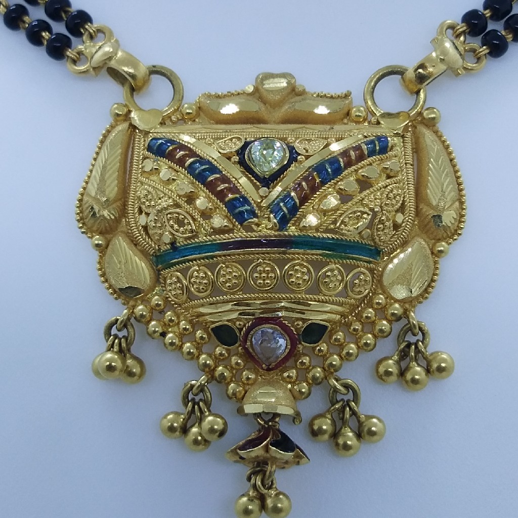 916 gold antique fancy mangalsutra tj-tj-020 - Image 2