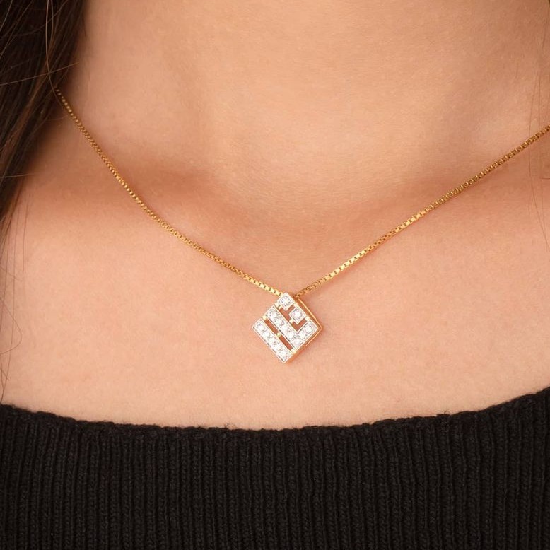 22 ct gold penent rhombus shape gpda-00011 - Image 2