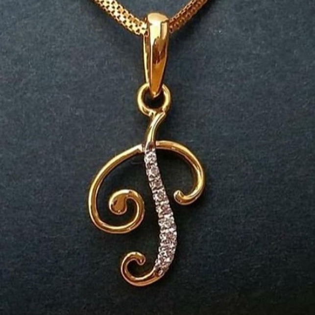 22 CT GOLD PENDAL WITH DIAOMOND IN LATER "P"