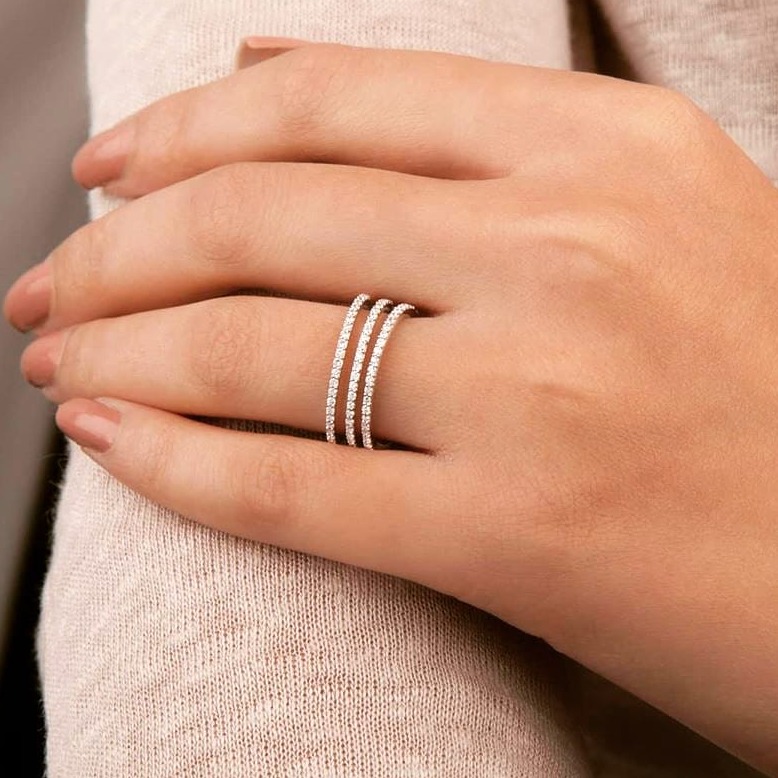 22 CT. GOLD RING THREE LAYER GRGA-00007 - Image 2