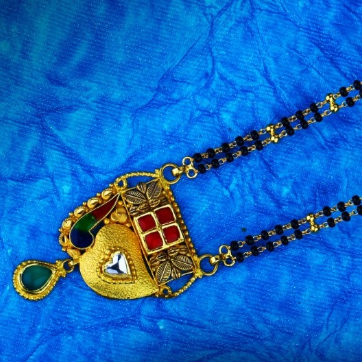 22kt gold color stone mangalsutra tj-m02