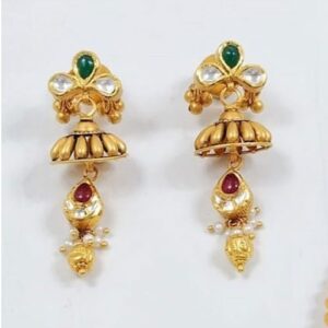 916 Gold Antique Radhakrishna Design Necklace Set
