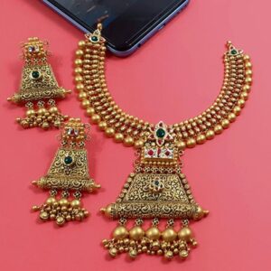 916 Gold Antique Jadtar Necklace Set
