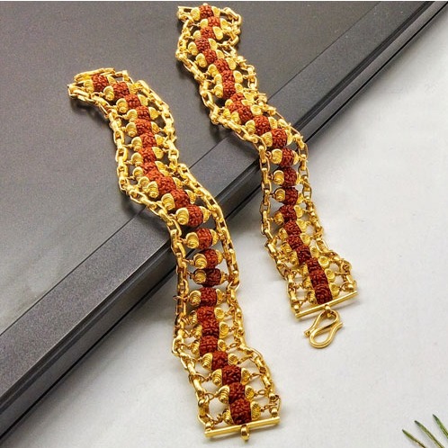 916 Gold Rudraksh Bracelet For Men
