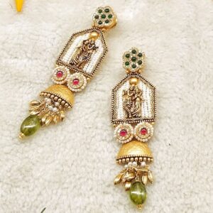 22k gold antique radhakrishna design necklace set