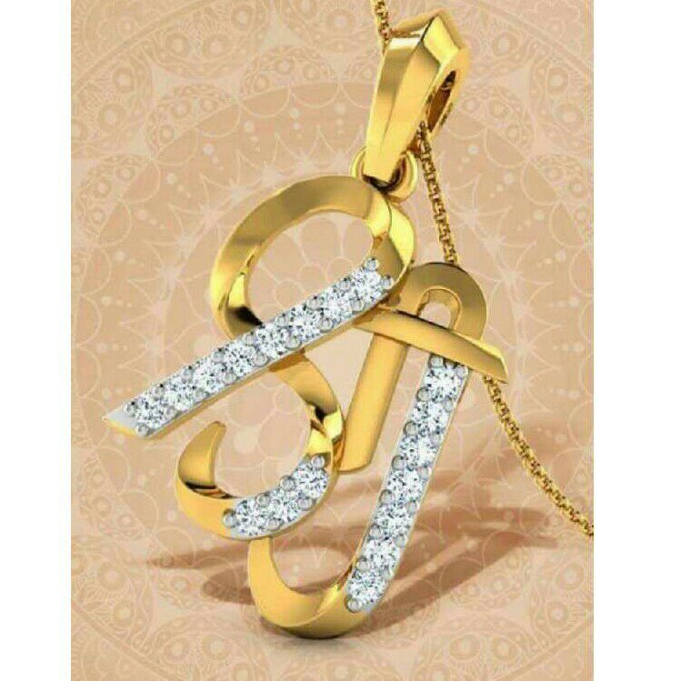22K / 916 Gold Ladies Shree CZ Yellow Pendant