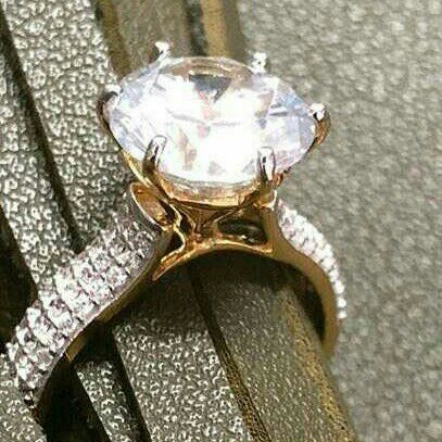916 Gold Ladies CZ Diamond Ring