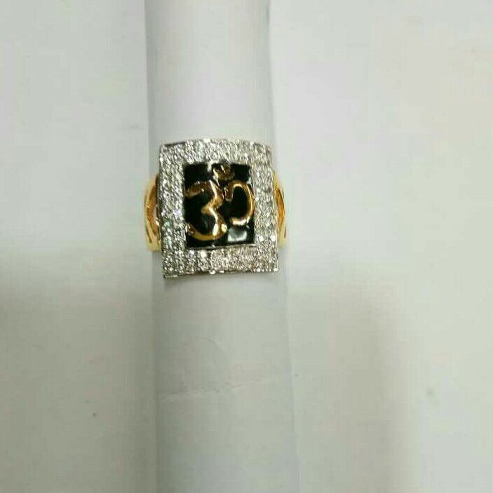 Designer 916 Gold Om Diamond Ring