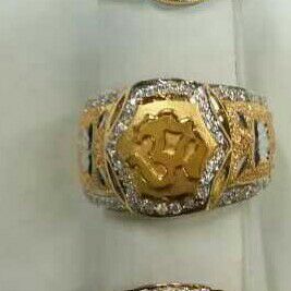 916 Gold Gents Om Charming Ring