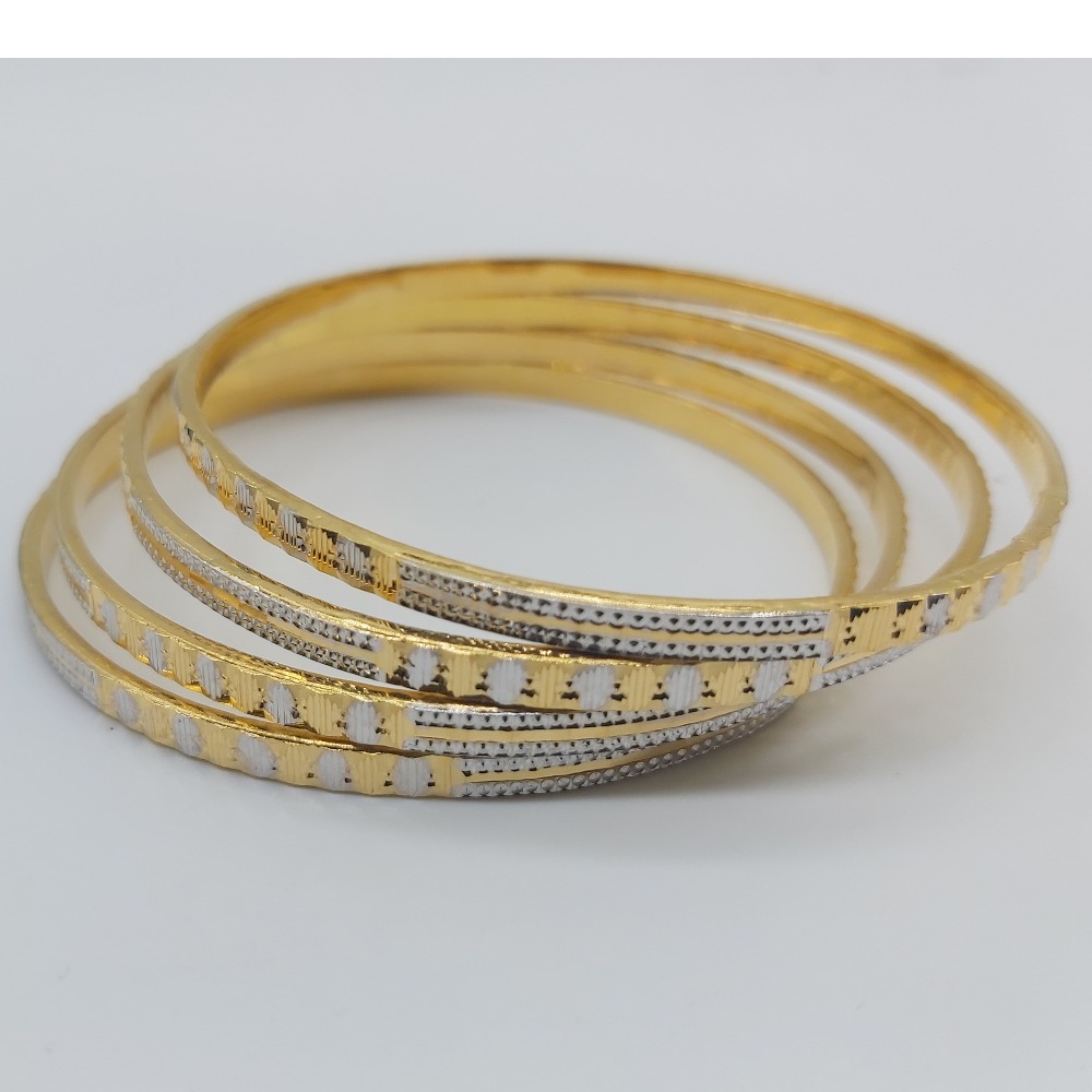 Gold delicate bangles set 4 pcs - Image 3