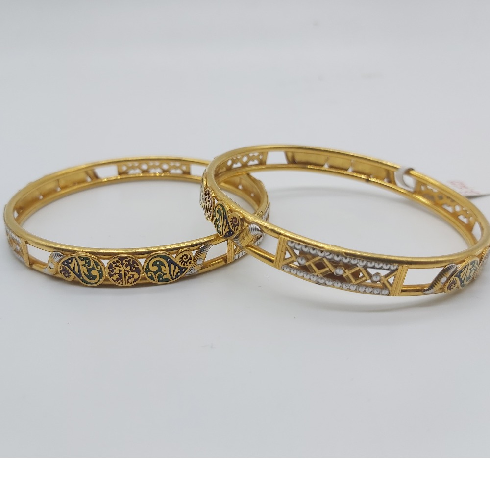 Gold fancy Bangles in light weight