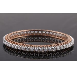 18kt rose gold designer diamond bangle
