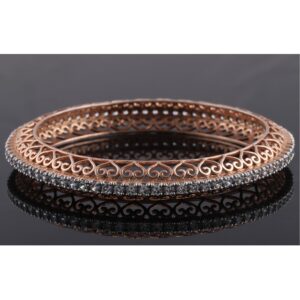 18kt rose gold designer diamond bangle