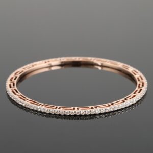 18kt rose gold designer diamond bangle