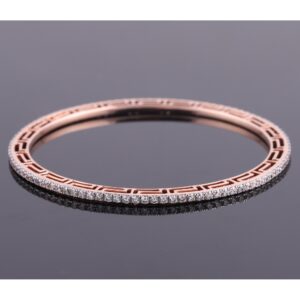 18kt rose gold designer diamond bangle