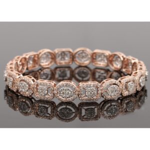 18kt rose gold designer diamond bangle