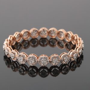 18kt rose gold designer diamond bangle