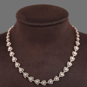 18kt rose gold designer diamond necklace