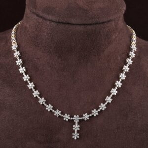 18kt rose gold designer diamond necklace