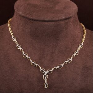 18kt yellow gold designer diamond necklace