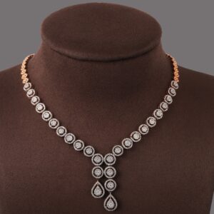 18kt rose gold designer diamond necklace